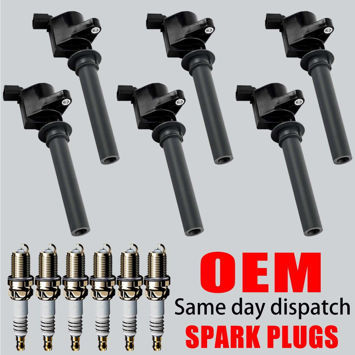 OEM 6X Ignition Coil & 6X Iridium Spark plugs For Ford Taurus Mercury 3.0L FD502