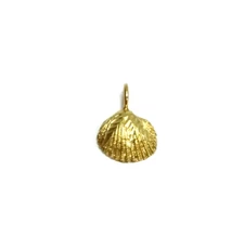 (MA3) Ladies 14k Yellow Gold 0.7 Grams Small Seashell Pendant - Size 5/8"