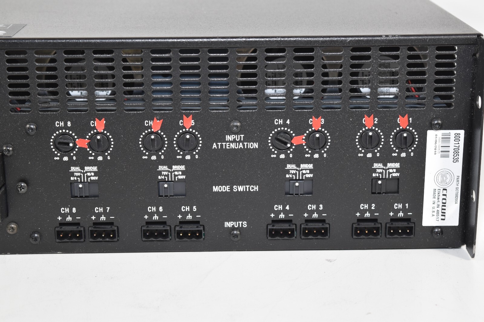 Crown CTs 8200 8Channel Professional Power Amplifier eBay