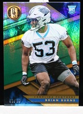 2019 Panini Gold Standard Brian Burns Base RC Emerald FOTL #01/10 Panthers