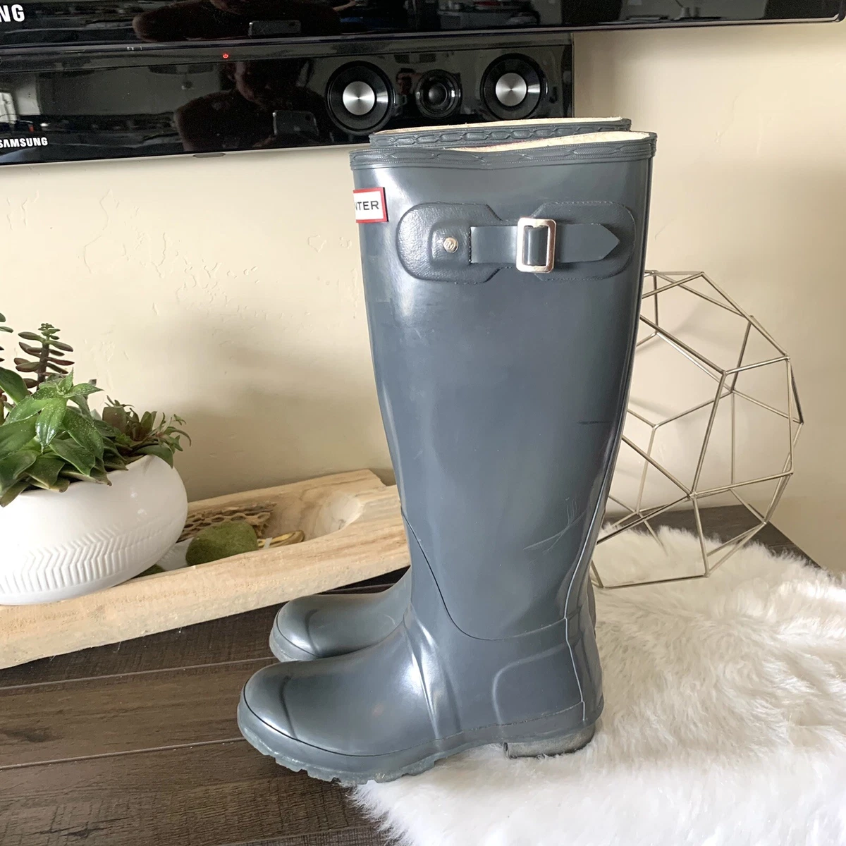 Hunter men's original top tall rain boots