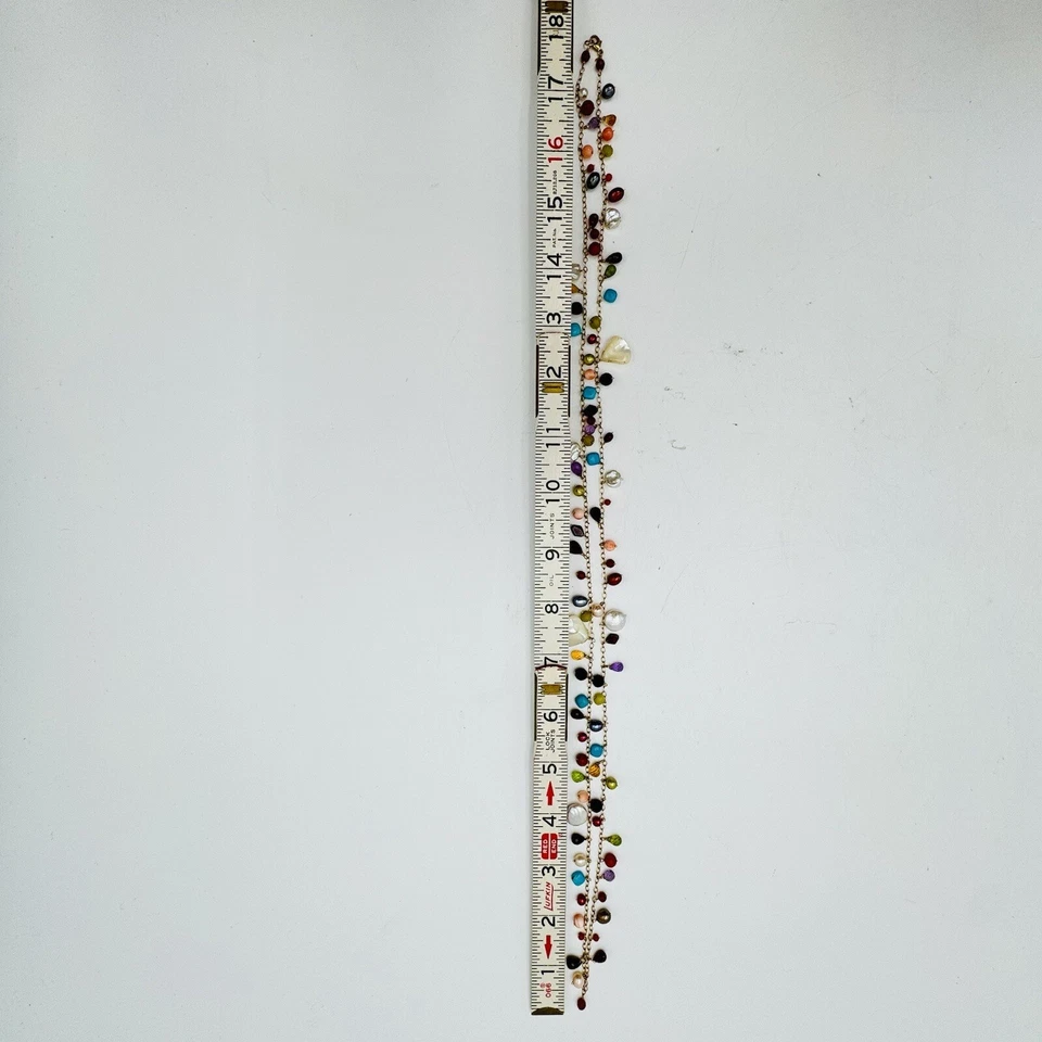 Único Collar Oro Amarillo 14k Perla Barroca Citrino Multi-Piedras Preciosas 36" 29.13gr Foto 2 de 4