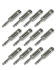 (12 PACK) REAN / NEUTRIK NYS228 1/4" Nickel TRS Stereo Cable Plug w/ Brass Barre