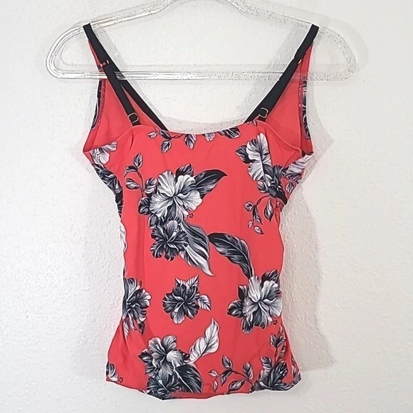 Top de traje de baño floral coral/rojo TOMMY BAHAMA, talla XS Foto 4 de 4