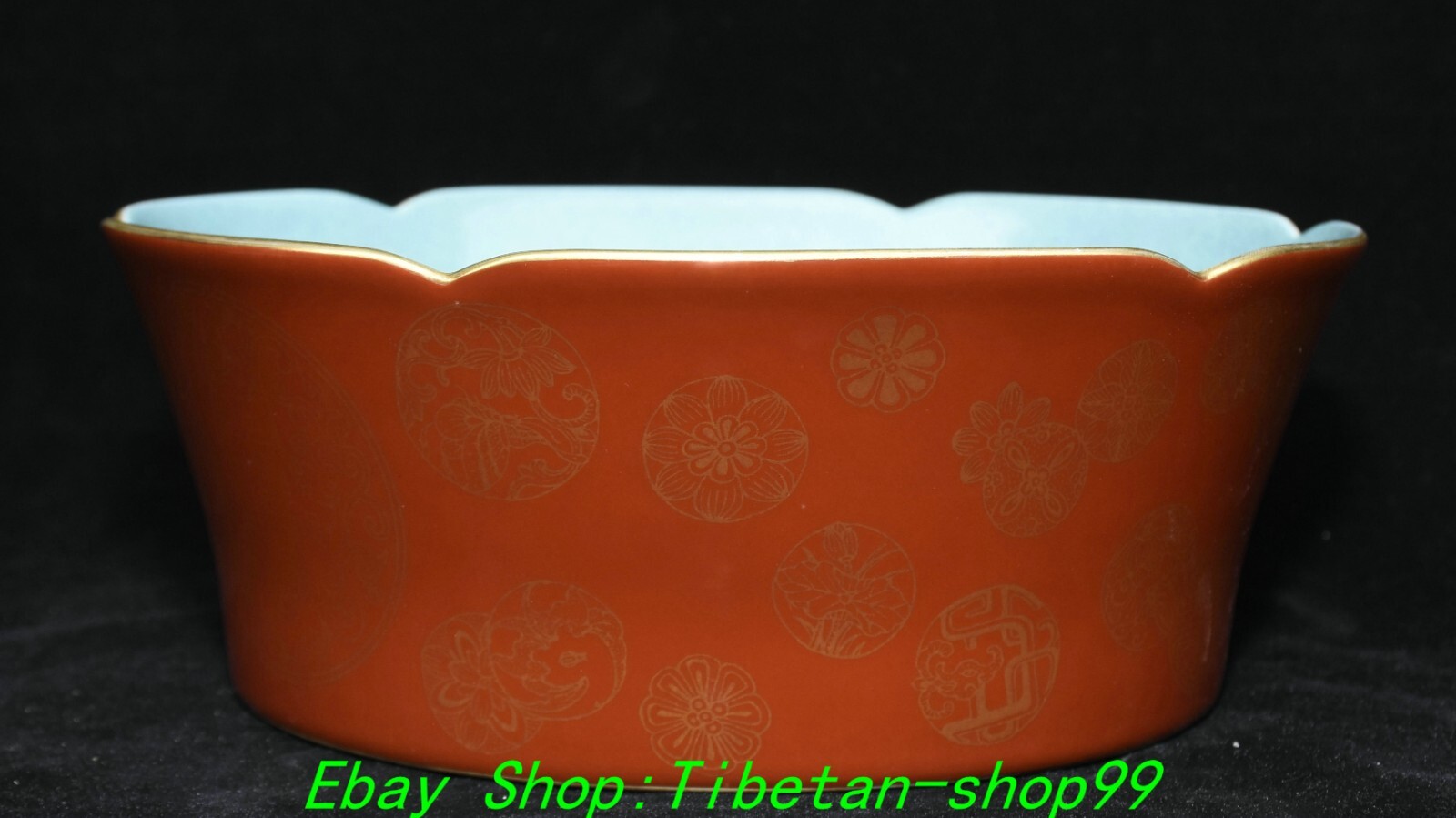 8.6'' Qing Yongzheng Enamel Colour Porcelain Gilt Dragon Flower Big Bowl Bowls
