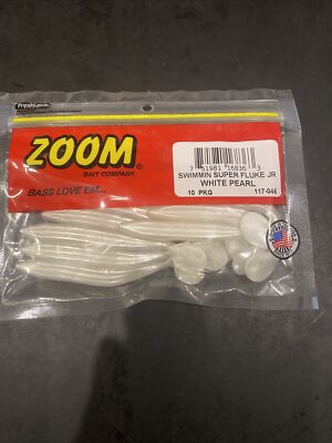 Zoom Bait Swimmin Super Fluke JR - 10 Pack 4 Inch Swimbait For Bass Fishing