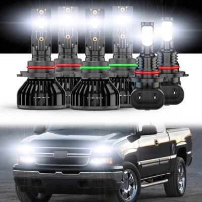 for Toyota Highlander 2004- 2006 2007 LED Headlight Hi/Lo+Fog Lights Bulbs A+