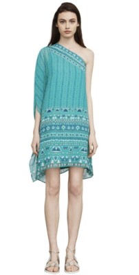 Robe Soirée BCBG Max Azria En Soie 100%, Une épaule - Taille M, Multicolore - Neuf Avec étiquettes (Prix Neuf: 298$)