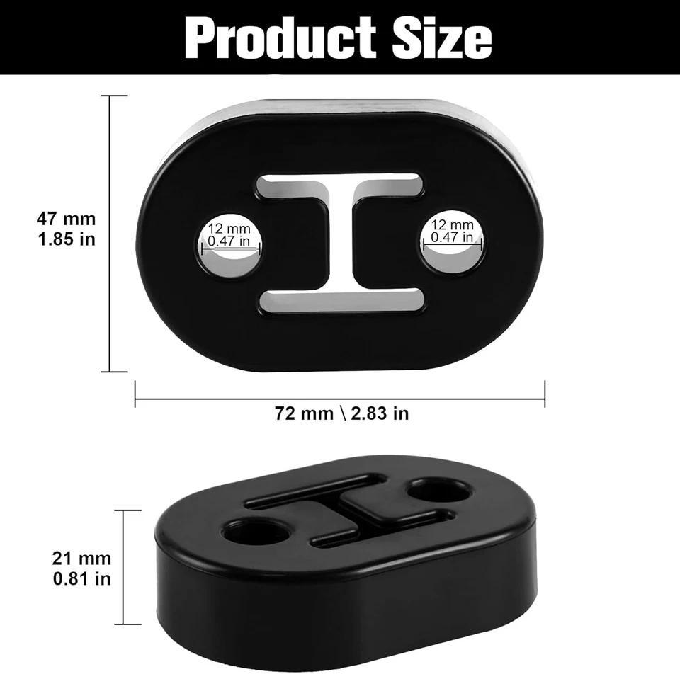 Soporte de montaje de tubo de escape de goma de alta resistencia 4 piezas Foto 2 de 4