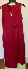Chrisey Fixed Wrap Midi Dress WOMENS SIZE 3 (US 8) RED ***MISSING SASH/BELT NEW