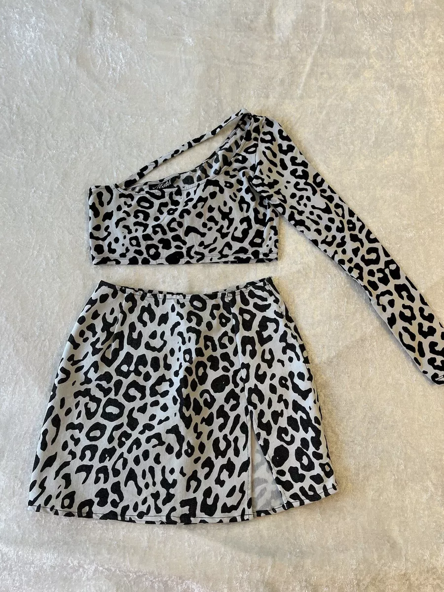 Leopard print skirt co ord cheap
