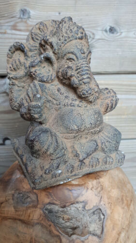 15cm Masiv Piedra Fundida LORD GANESHA Buda Cabeza Feng Shui - Imagen 1 de 8