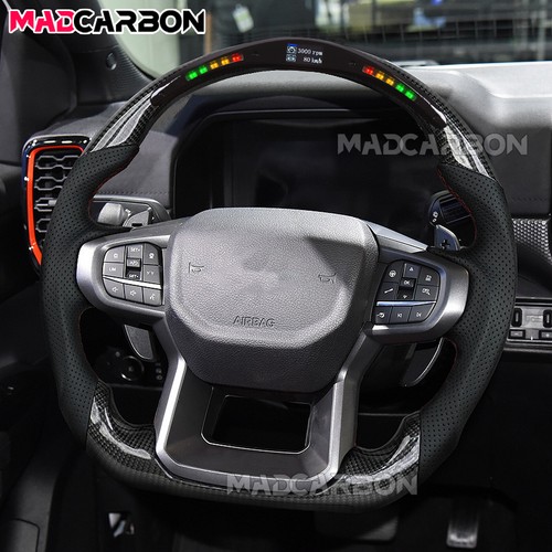 Real Carbon Fiber Smart LED Steering Wheel For Ford Ranger Raptor 2024+