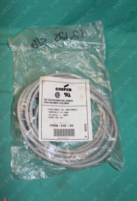 Cooper, CHDN-EAE-D3, Cordset 5Pole Male/Female 3M 300V 3A NEW