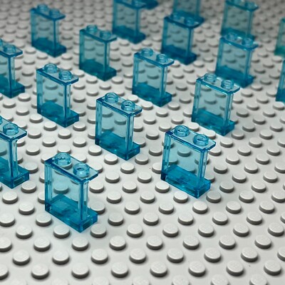 Lego 87552 Trans-Light Blue Window Panel 1x2x2 with Side Supports