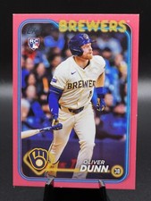2024 Topps Update -Oliver Dunn #US310 Mothers Day Hot Pink /50 Brewers