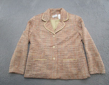 Vintage Alfred Dunner 3 Button Blazer Jacket Size 12 Tweed Career Work