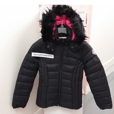Hollister Down Puffer Jacket Coat Black Womens Size Medium