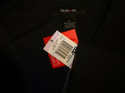 NEW WOMEN'S STYLE & CO BLACK STRETCH SHIRT SIZE 6 . | eBay