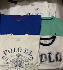 lot of 5 New boys polo ralph lauren medium 10-12 tee tshirts Short  Long Sleeve