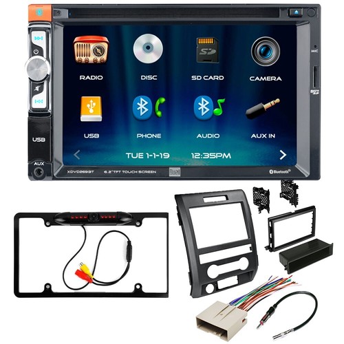Dual 6.2" CD/DVD Car Stereo/Radio, Camera + install Kit For 2009-2014 Ford F-150