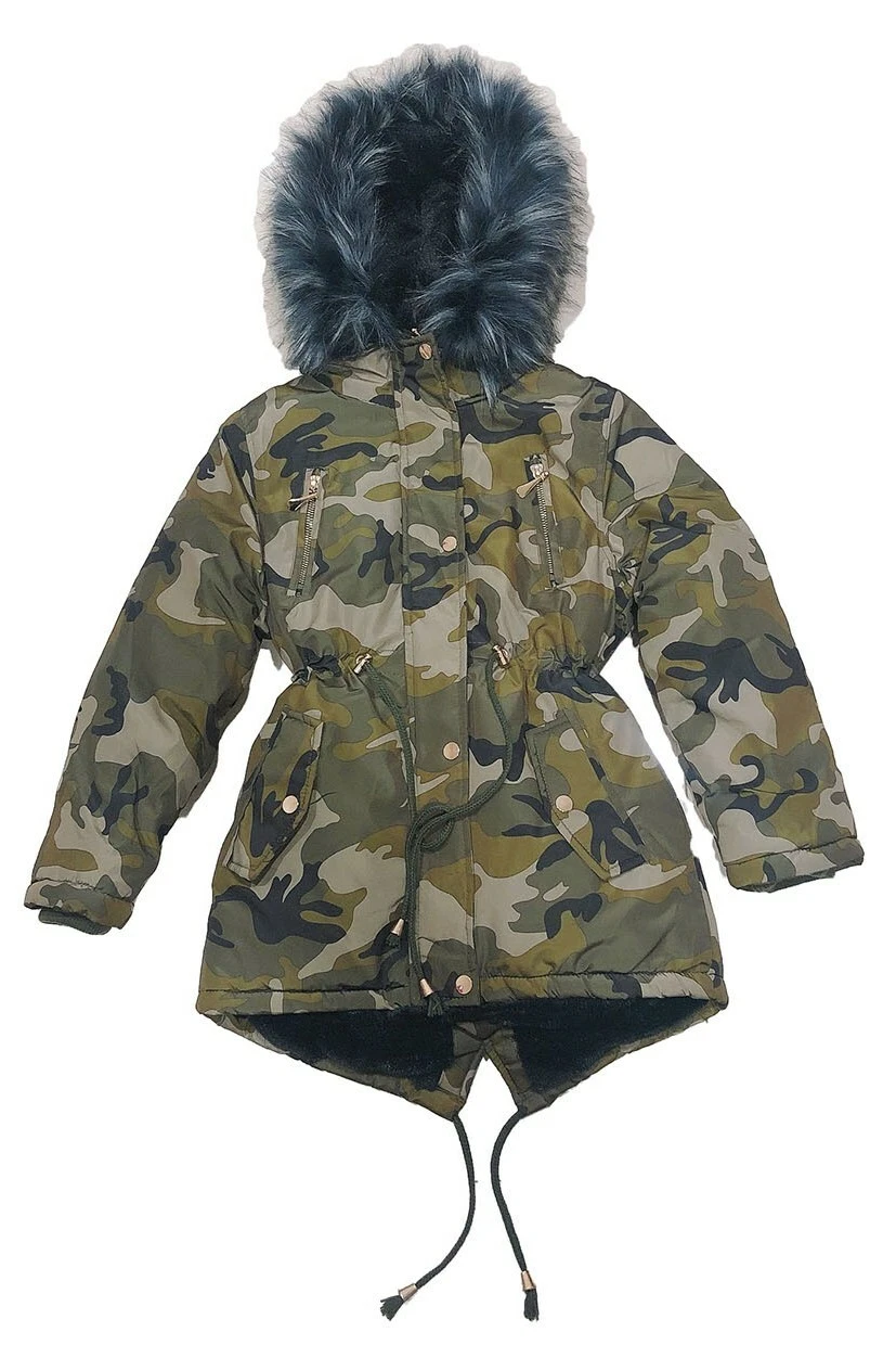 SACAI Giacca con cappuccio bambini bambine giacca bambini militare ragazze mimetica nuova 8102
