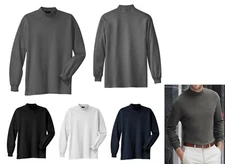 MEN'S SUPER SOFT, MID-WEIGHT 100% COTTON, LONG SLEEVE, MOCK TURTLENECK, XS-6XL