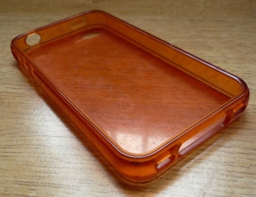 Orange Translucent iPhone 4 or 4S flexible case Silicone Protector Transparent