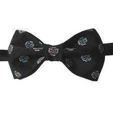 Mens Black Woven Medallion Bow Tie Adjustable Pre-Tied Formal Wedding Accessory