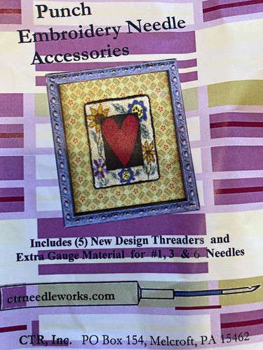 Punch Needle Embroidery Accessory Kit w/ 5 Threaders & Extra Gauge Material