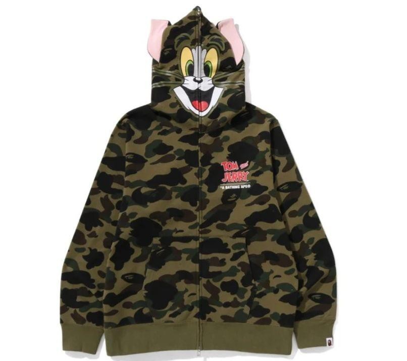即発送 BAPE TOM AND JERRY FULL ZIP HOODIE Unused BAPE Hoodie XXL Tom And Jerry Full Zip Auth Rare Ape