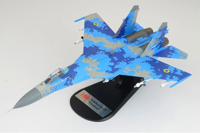 HA6015 Hobby Master Su-27 Flanker-B 1/72 Model Blue 58 Ukrainian