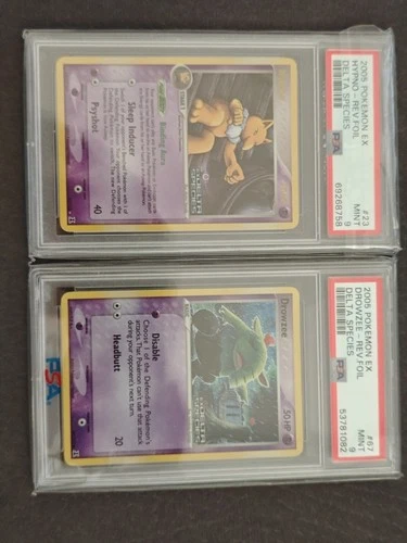 Pokemon Hypno Reverse Holo EX Delta Species 23/113 & Drowzee 067/113 PSA 9 MINT