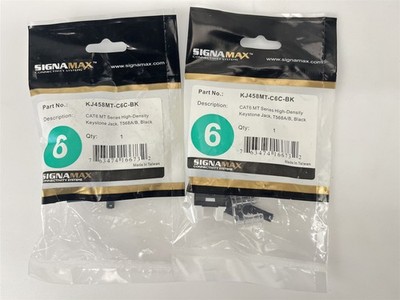 Lot of 2 - SignaMax KJ458MT-C6C-BK CAT6 MT High-Density Keystone Jack T568A/B