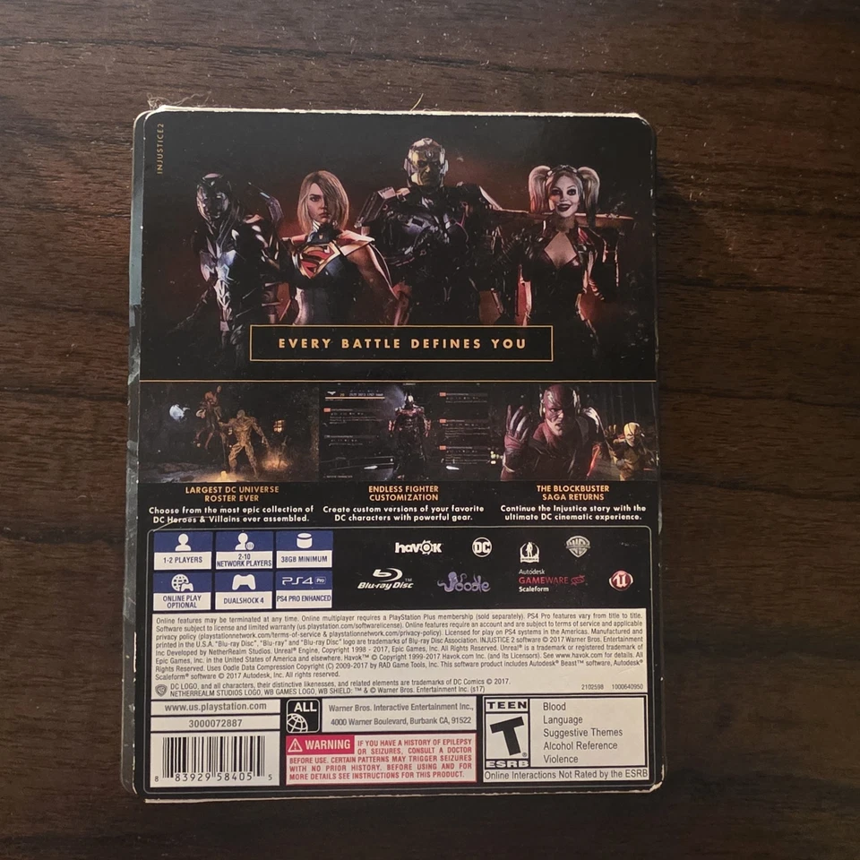 Injustice 2: Ultimate Edition Steelbook PlayStation 4 TESTED Mint - Image 3 of 4