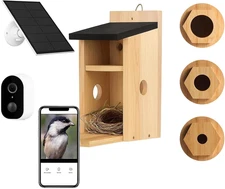 Bird Houses for Outside, Smart Home with Camera, AI Recognition, IP66 Waterproof