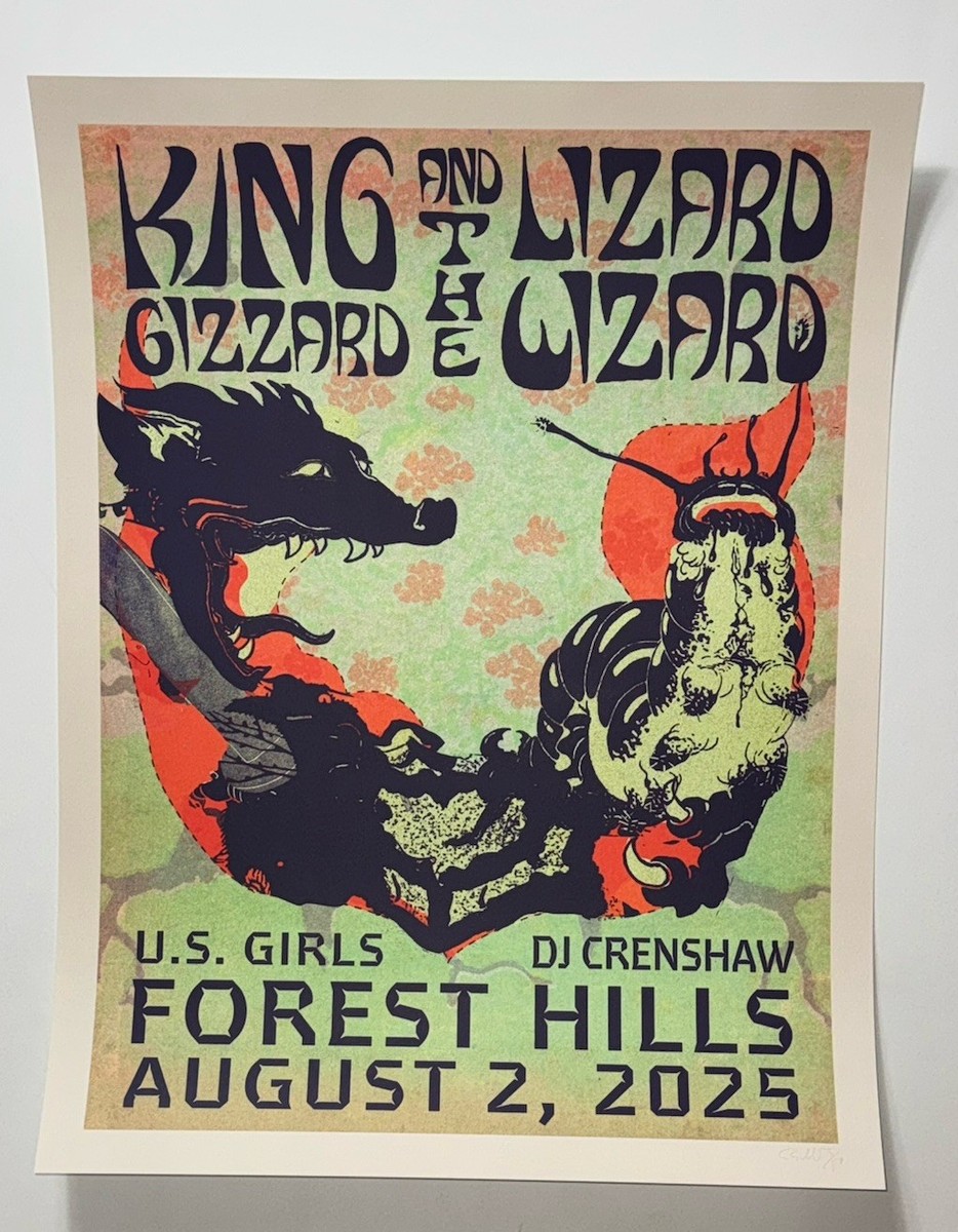 King Gizzard & The Lizard Wizard Forest Hills NY 8/2/25 Poster #'d