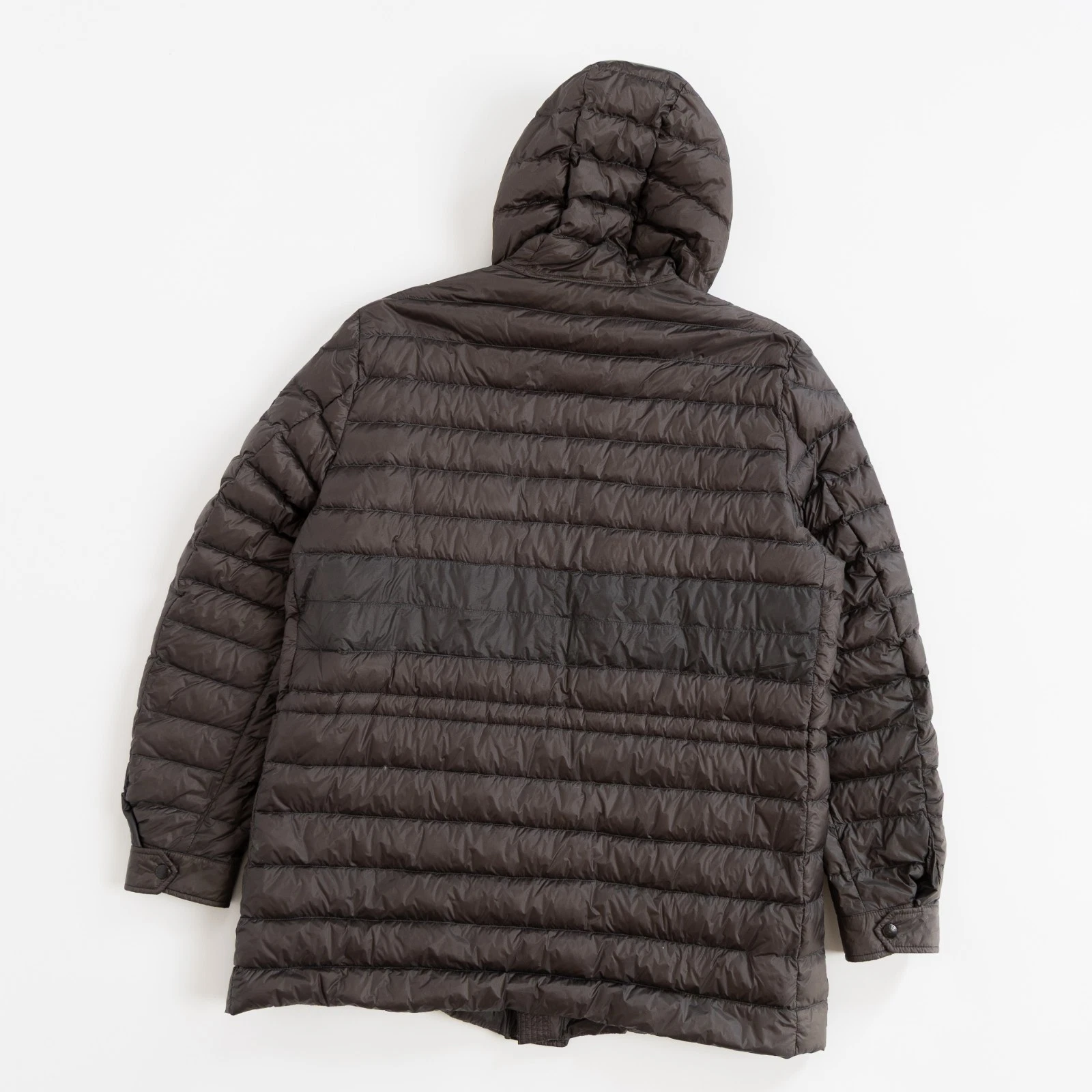 Moncler Benjamin Giubbotto Mens Brown Gray Down Puffer Jacket Hooded Quilted image 5