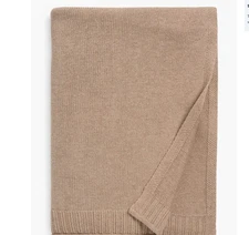 Jenni Kayne brown throw blanket cotton/cashmere New