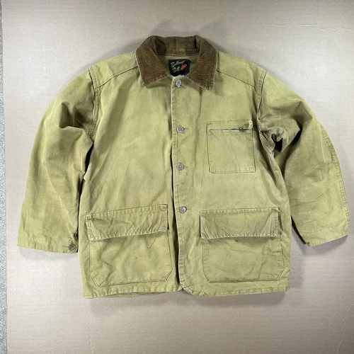 Vtg 60s Bullseye Bill Hunting Jacket Tan Duck Canvas - Mens L - like carhartt video thumbnail