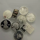 LOT of 10 x 1 Gram Silver Rounds  .999 Fine ~ Fractional Mix - Unique Designs!