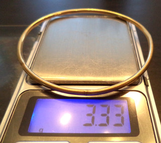 STUNNING VINTAGE ESTATE TESTED 14K SOLID GOLD ETCHED BANGLE 8" BRACELET! G20603