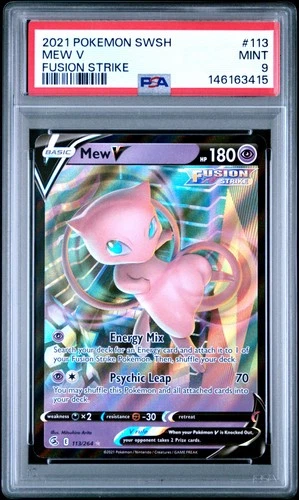 2021 POKEMON SWORD & SHIELD FUSION STRIKE #113 MEW V PSA 9