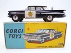 VINTAGE CORGI TOYS 223 CHEVROLET IMPALA STATE PATROL CAR IN ORIGINAL BOX 1959