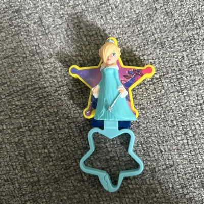 Blue Dress Character Plastic Figurine with Star-Shaped Base Stand