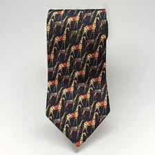Paoli Gucci Tie Vintage Designer Men’s Silk Necktie Red Blue Giraffe 59”