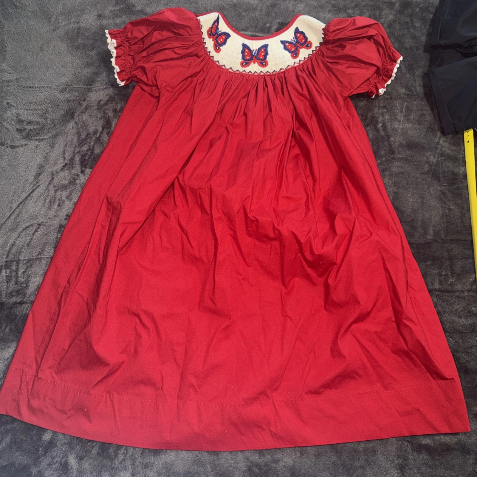 Ginger Hares Butterfly Embroidered Smocked Red Dress Size 5t
Opens in a new window or tab