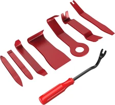 GOOACC 8PCS Auto Trim Scratch Removal Tool Car Audio Removal, Red 