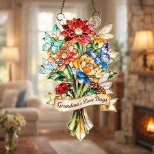 Grandma  s Love Bugs Acrylic Suncatcher   Personalized Window Hanging