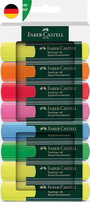 Faber-Castell - Textmarker Set Neon, 8 Marker | Highlighter in Leuchtenden Neonf